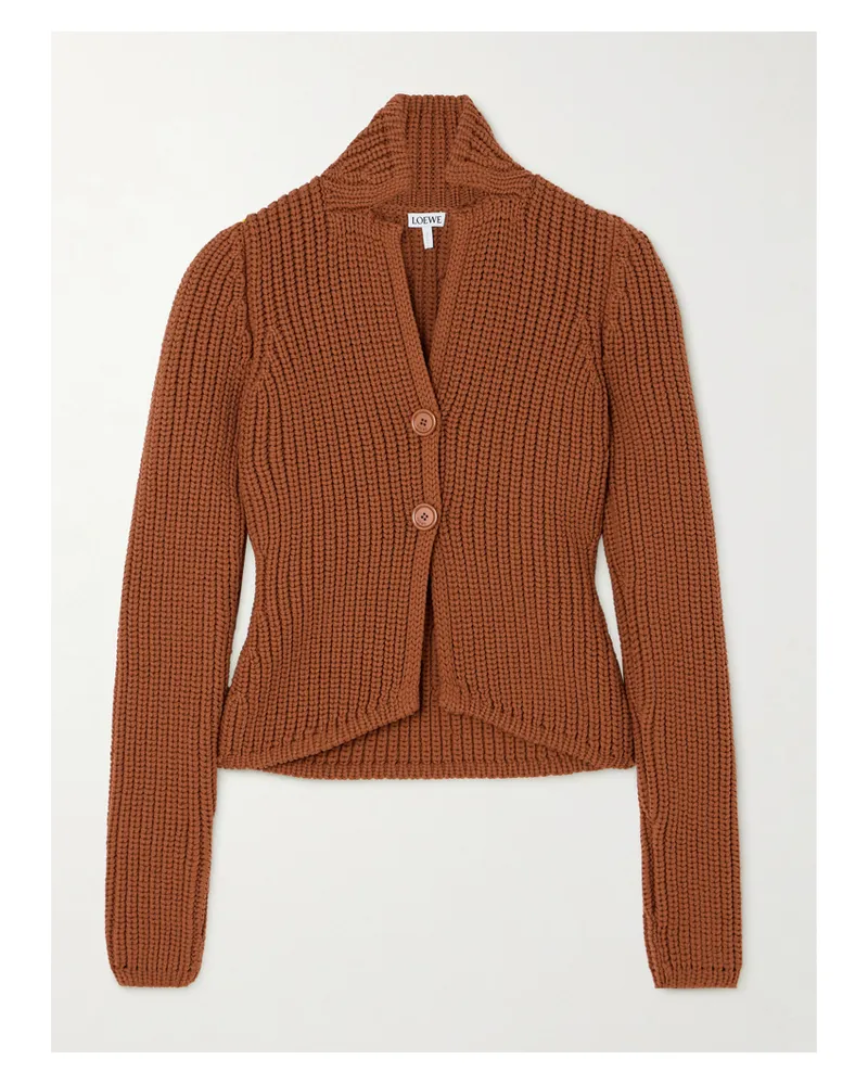 Loewe Cardigan Aus Rippstrick - Braun Braun