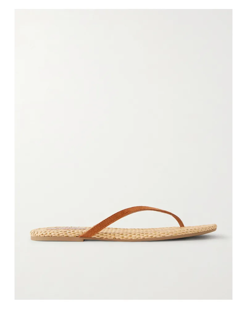STAUD Freja Suede Flip Flops - Brown Brown
