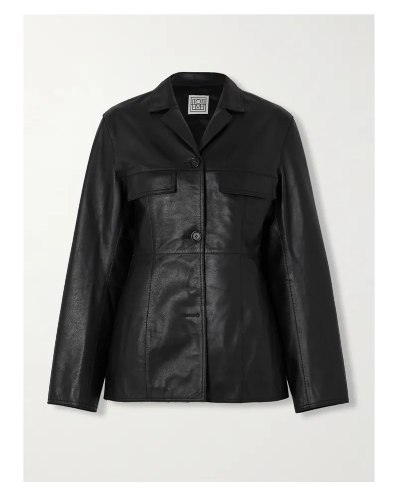 Totême Hourglass Lederjacke - Schwarz Schwarz