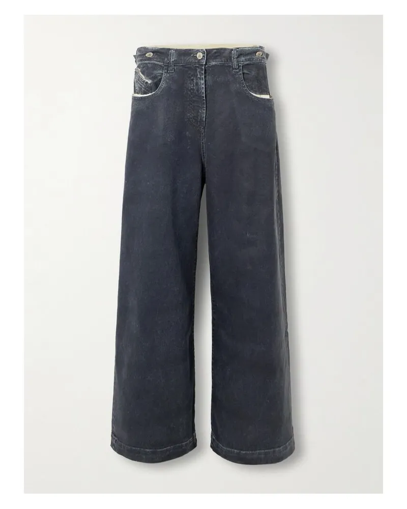 ATTICO Boyfriend-jeans Aus Beschichtetem Denim - Blau Blau