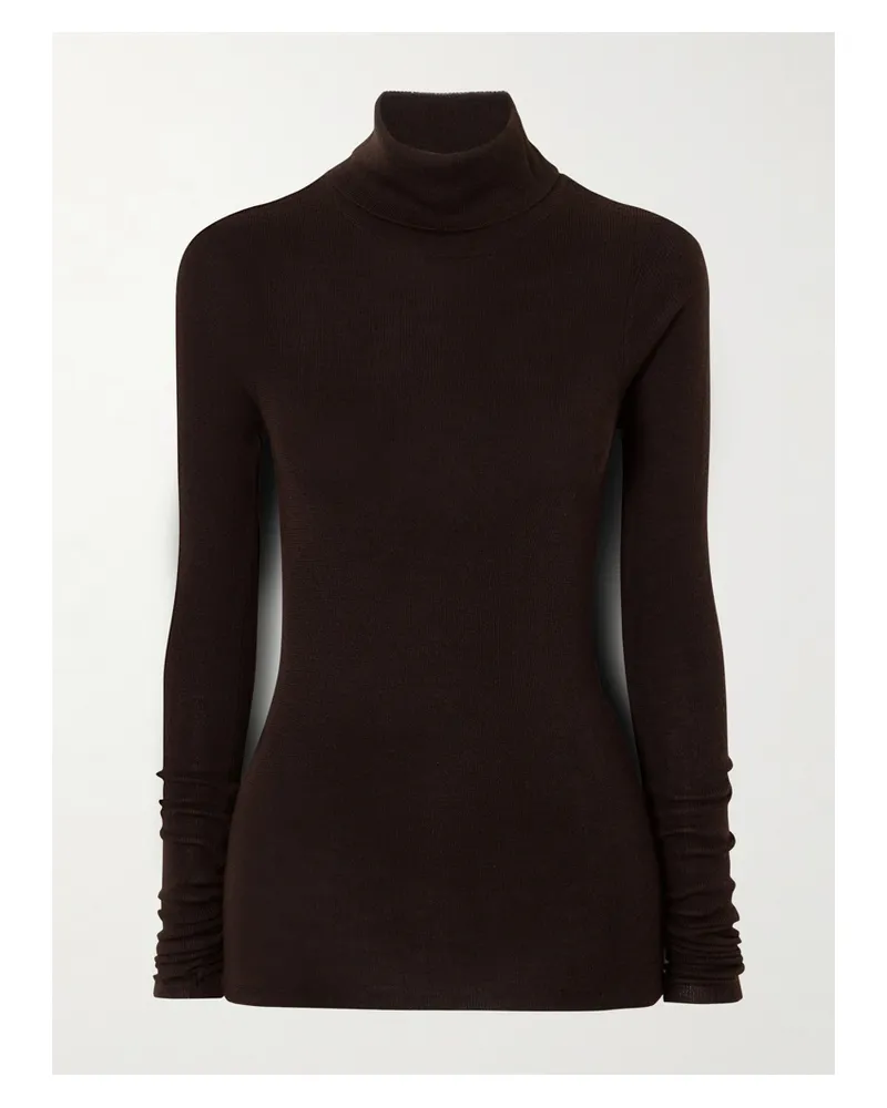 FRANKIE Shop Utica Rollkragenpullover Aus Einer Woll-seidenmischung - Braun Braun