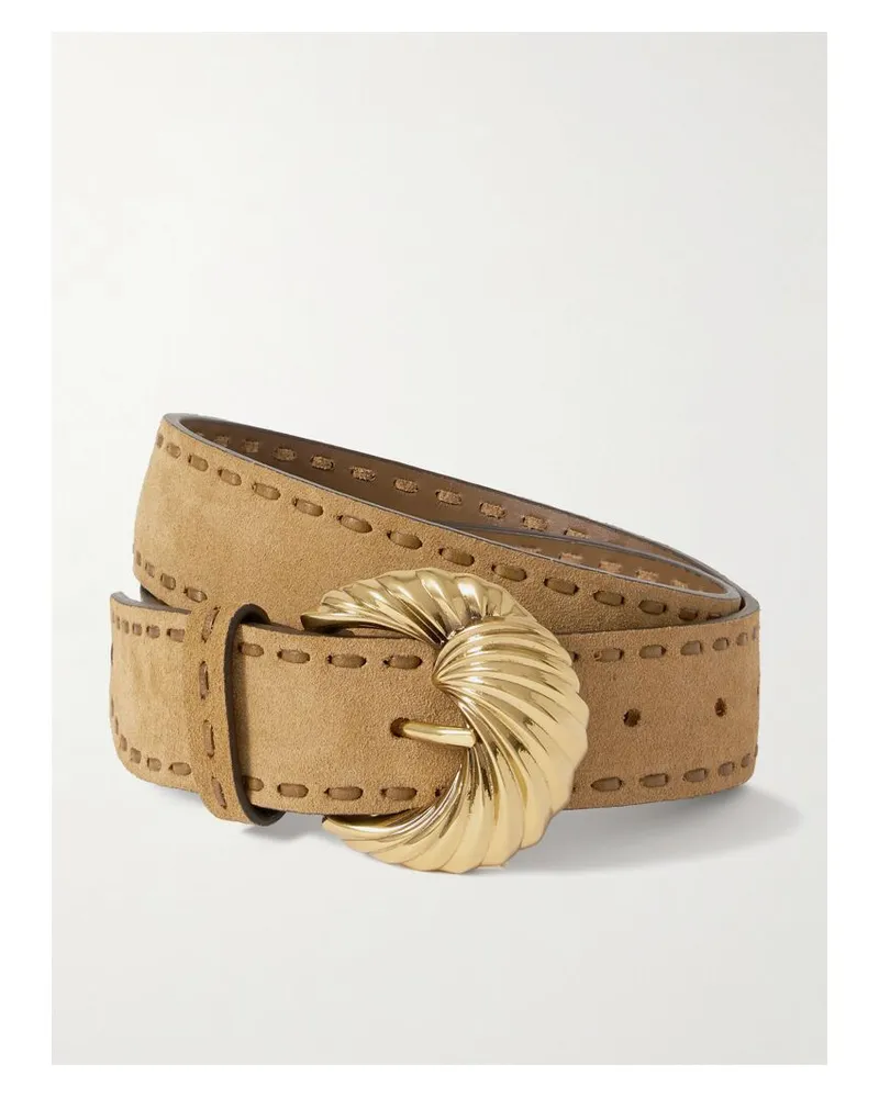 Etro Gürtel Aus Veloursleder Mit Lederbesätzen - Neutral Neutral