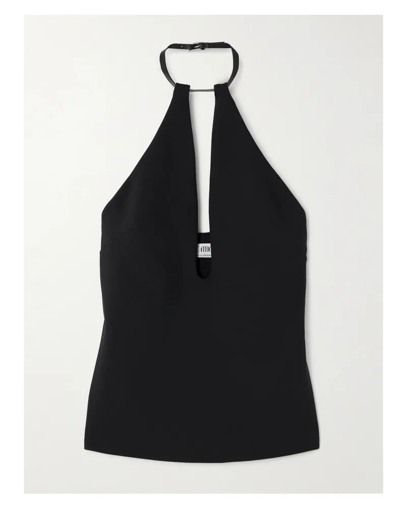 ATTICO Neckholder-top Aus Cady Mit Schnalle - Schwarz Schwarz