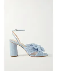 Loeffler Randall Camellia Sandalen aus Plissiertem Organza Blau