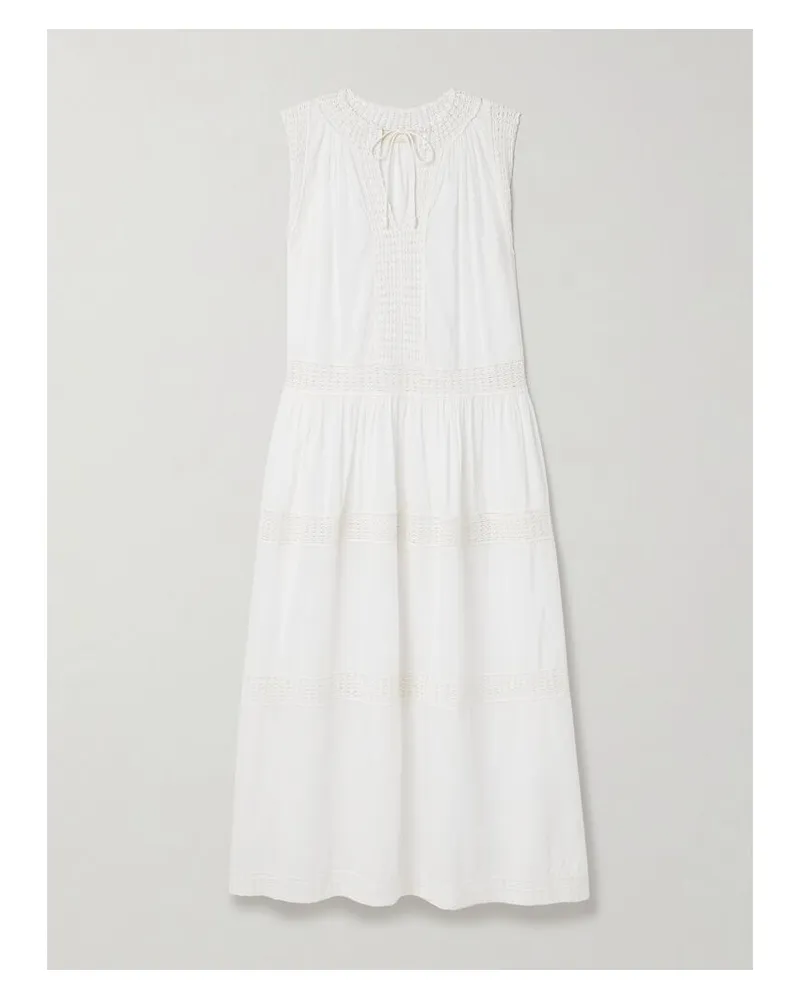 Ulla Johnson Thalia Maxikleid Aus Baumwoll-voile Mit Häkeleinsätzen - Weiß Weiß