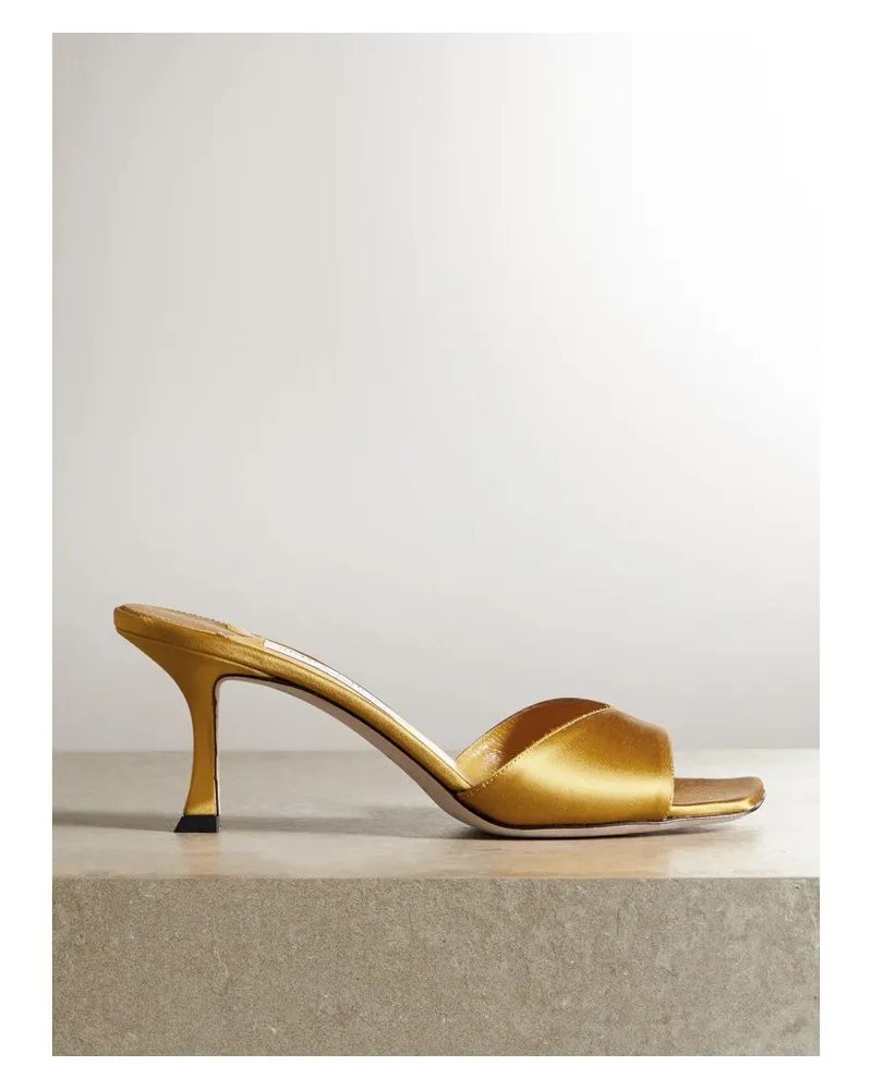 Jimmy Choo Skye 70 Mules Aus Satin - Gelb Gelb