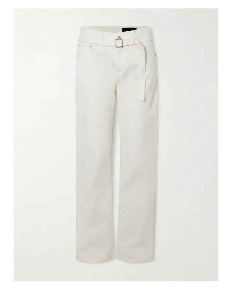 Proenza Schouler Ellsworth Tief Sitzende Jeans Mit Geradem Bein Und Gürtel - Weiß Weiß