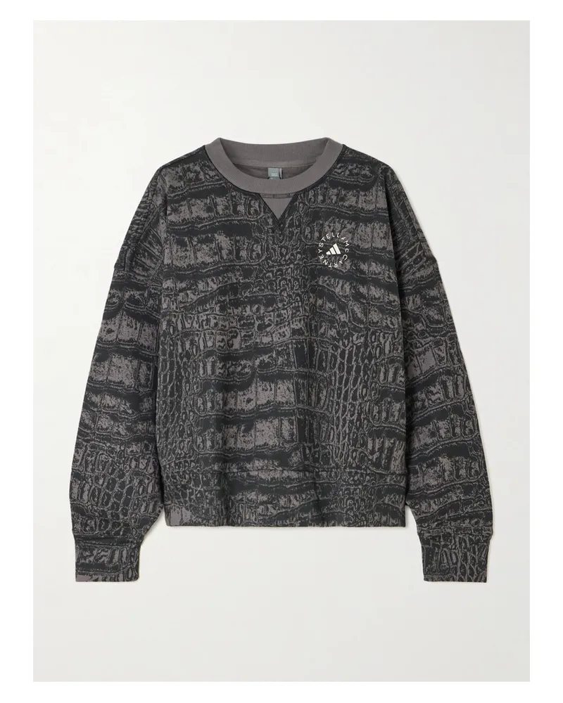 adidas Sweatshirt Aus Biobaumwoll-jersey Mit Krokodilprint - Schwarz Schwarz