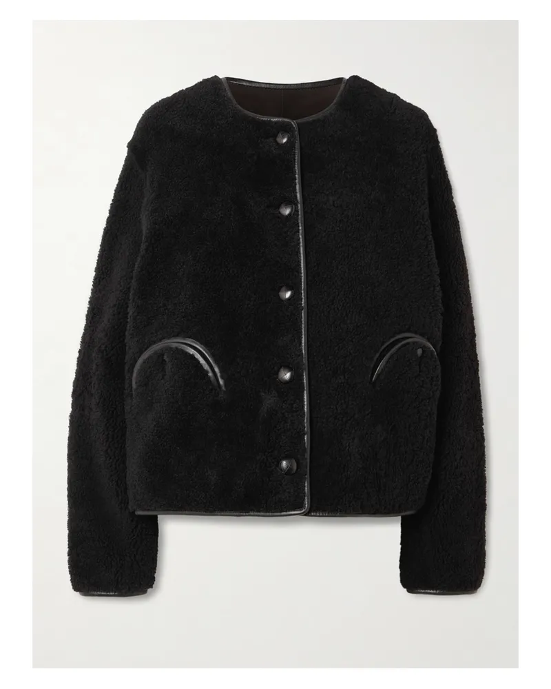 Blazé Milano Gliss Wendbare Jacke Aus Shearling Mit Lederbesätzen - Braun Braun