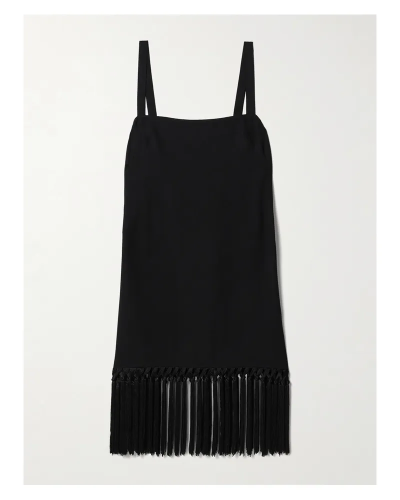 Taller Marmo Palermo Fringed Crepe Mini Dress - Black Black