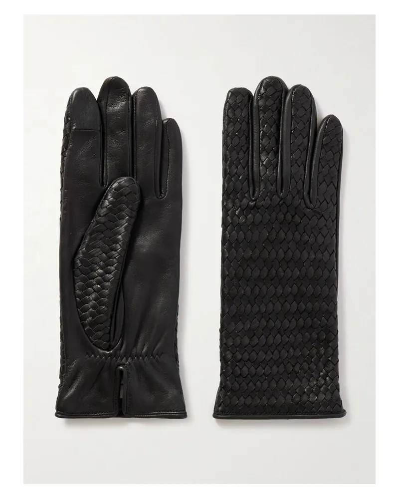Agnelle Stanilas Handschuhe Aus Leder Mit Flechtdetails - Schwarz Schwarz