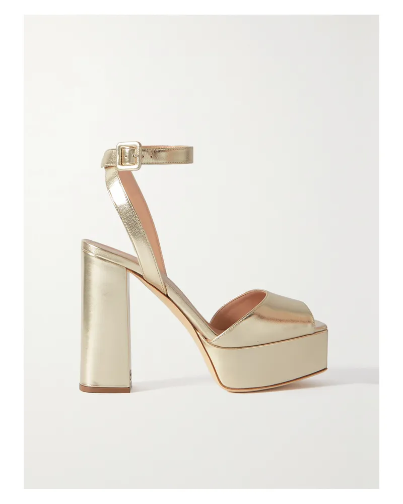 Giuseppe Zanotti Blasvegas Plateausandalen Aus Metallic-leder - Gold Gold