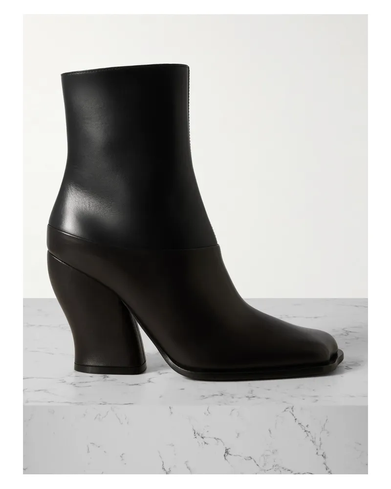 Loewe Onda Zweifarbige Ankle Boots Aus Leder - Schwarz Schwarz