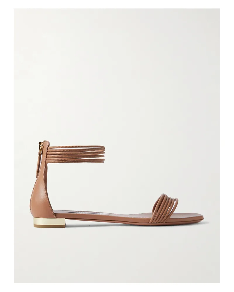Aquazzura Sway Leather Sandals - Neutrals Neutrals