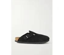 Boston Slippers Aus Veloursleder - Schwarz