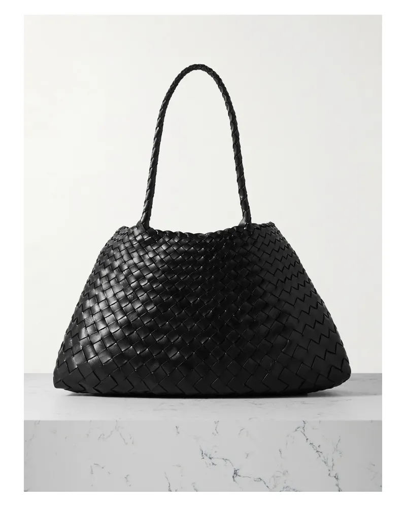 Dragon Diffusion Santa Croce Big Woven Leather Tote - Black Black