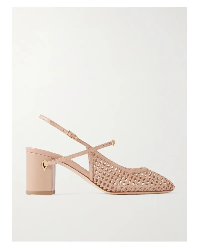 Jennifer Chamandi Mattia 65 Woven Leather Slingback Pumps - Neutrals Neutrals