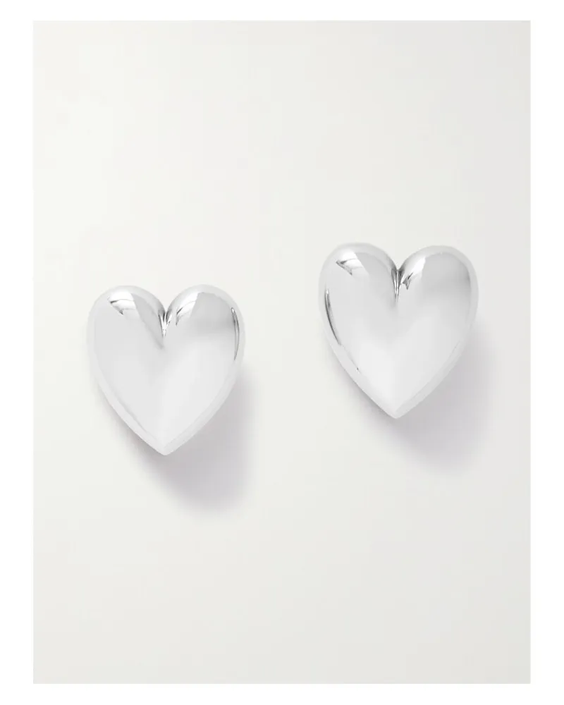 Jennifer Fisher Puffy Heart Silberfarbene Ohrringe Silber