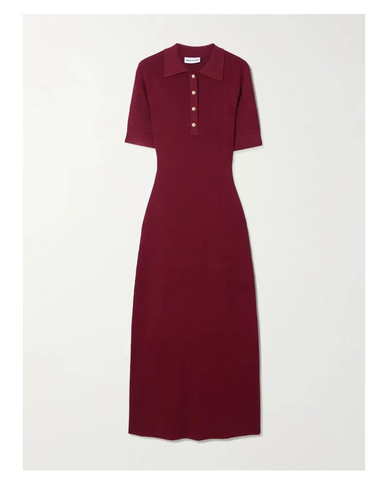 Rebecca Vallance Reagan Midikleid Aus Geripptem Jersey - Burgunder Burgunder
