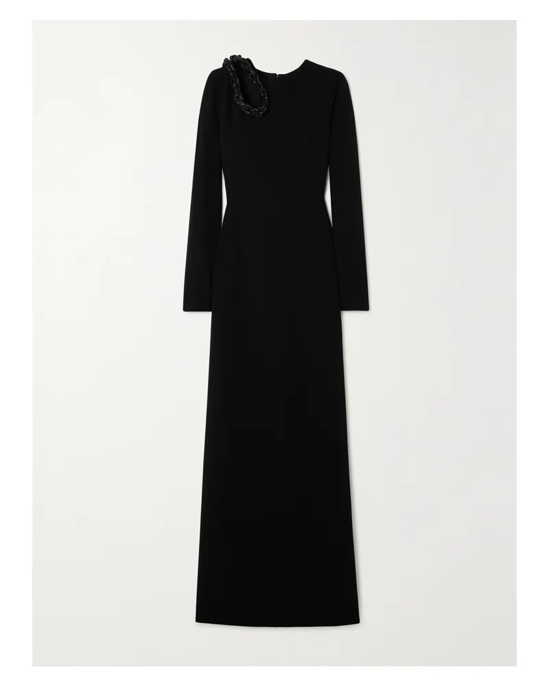 Stella McCartney Net Sustain Robe Aus Crêpe Mit Cut-out Und Kristallen - Schwarz Schwarz