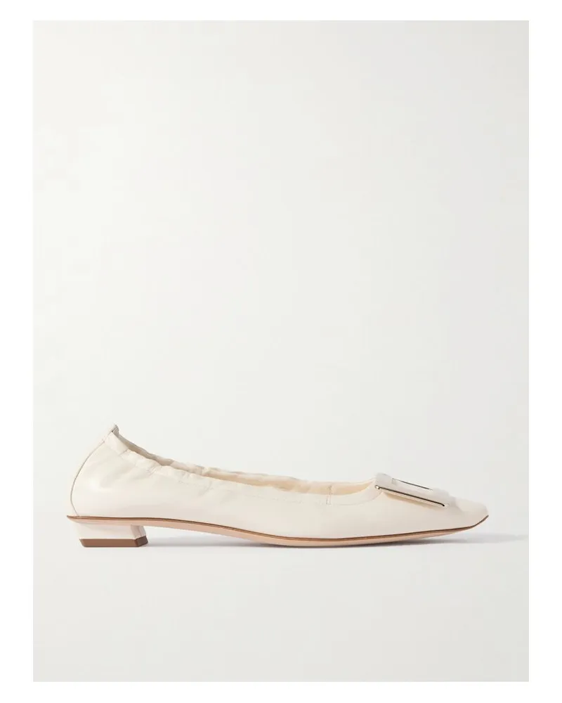 Roger Vivier Belle Vivier Ballerinas Aus Lackleder Mit Schnalle - Elfenbein Elfenbein