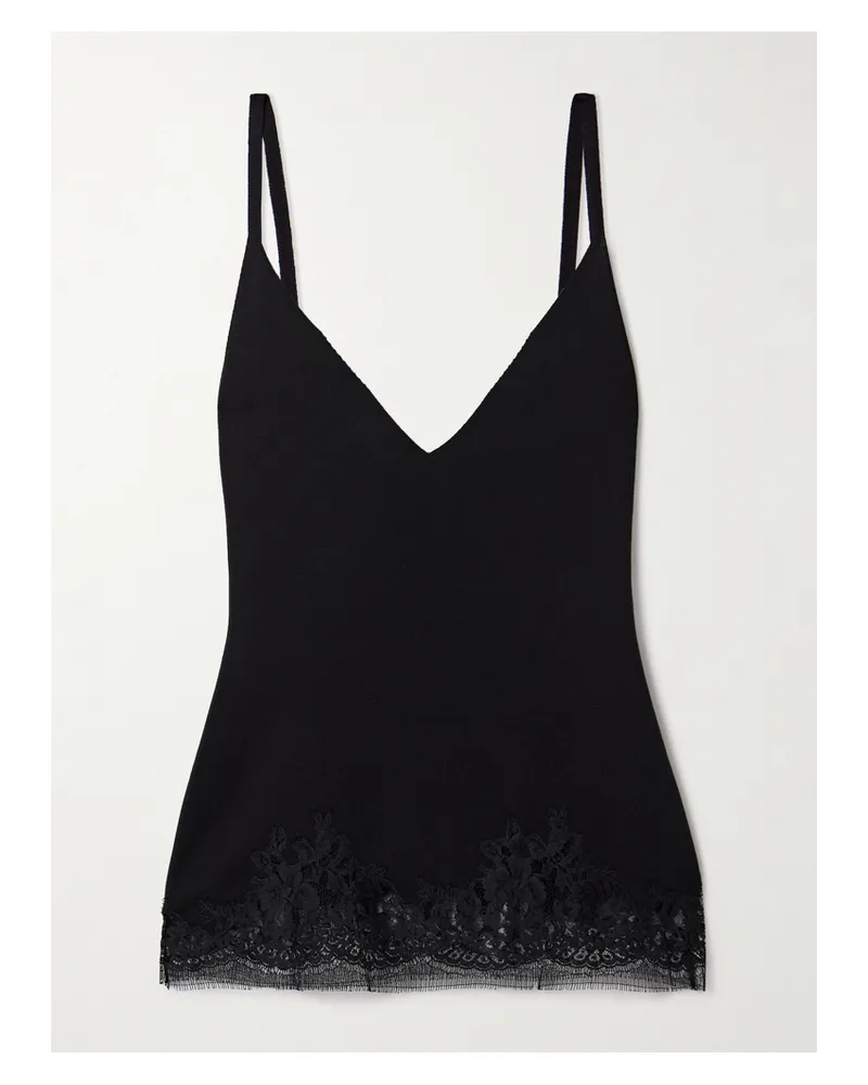 The Row Makka Top Aus Seide Mit Spitzenbesatz - Schwarz Schwarz