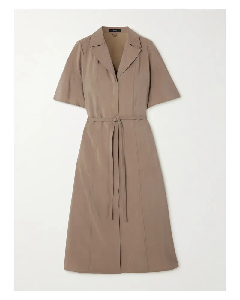 Joseph Dareau Midi-hemdblusenkleid Aus Twill Aus Einer Seidenmischung - Braun Braun