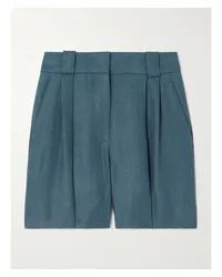 Blazé Milano Clarity Bundfalten-shorts aus Leinen Blau