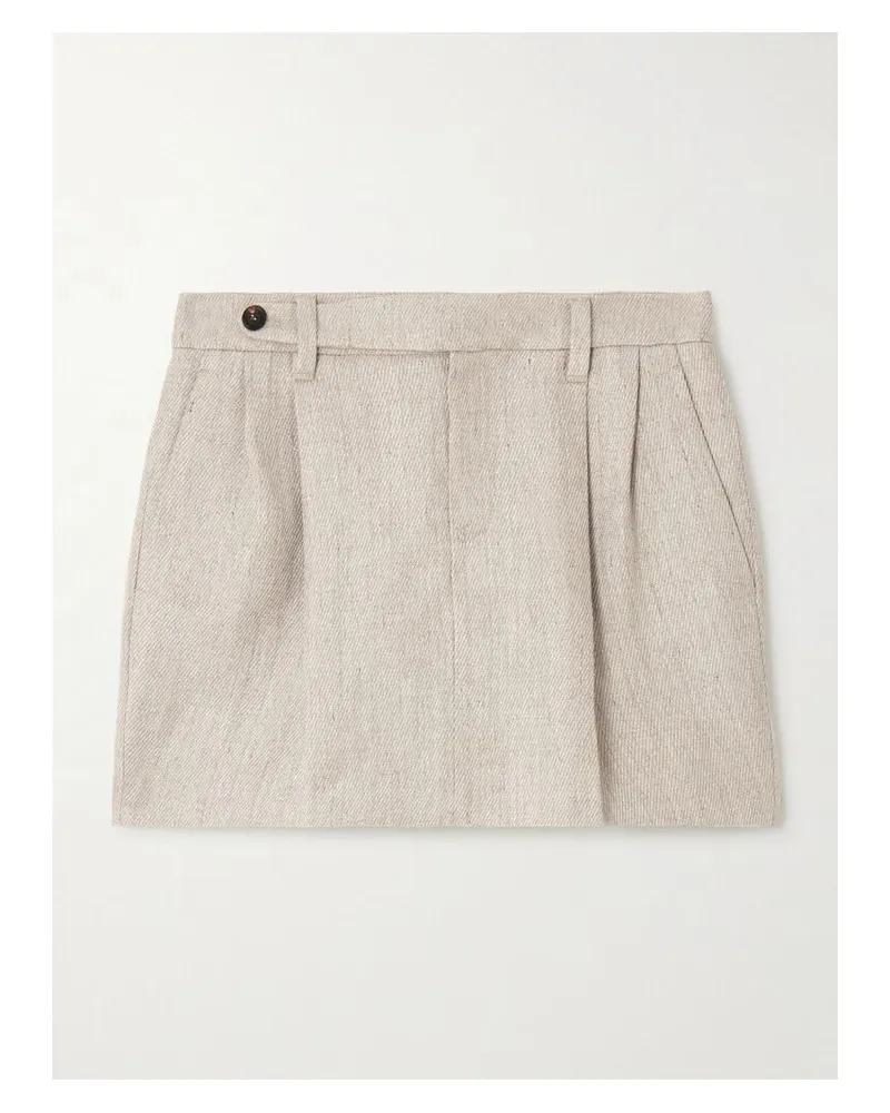 Brunello Cucinelli Minirock Aus Leinen-twill - Neutral Neutral