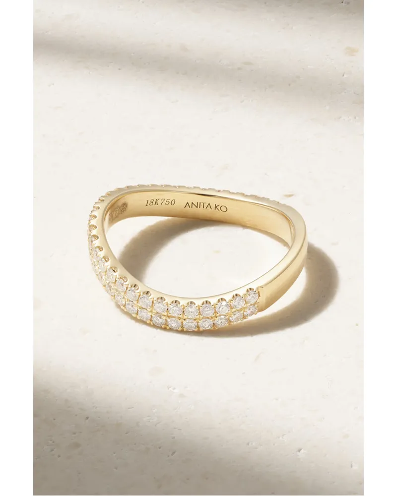 ANITA KO Curved Ring aus 18 Karat  mit Diamanten Gold