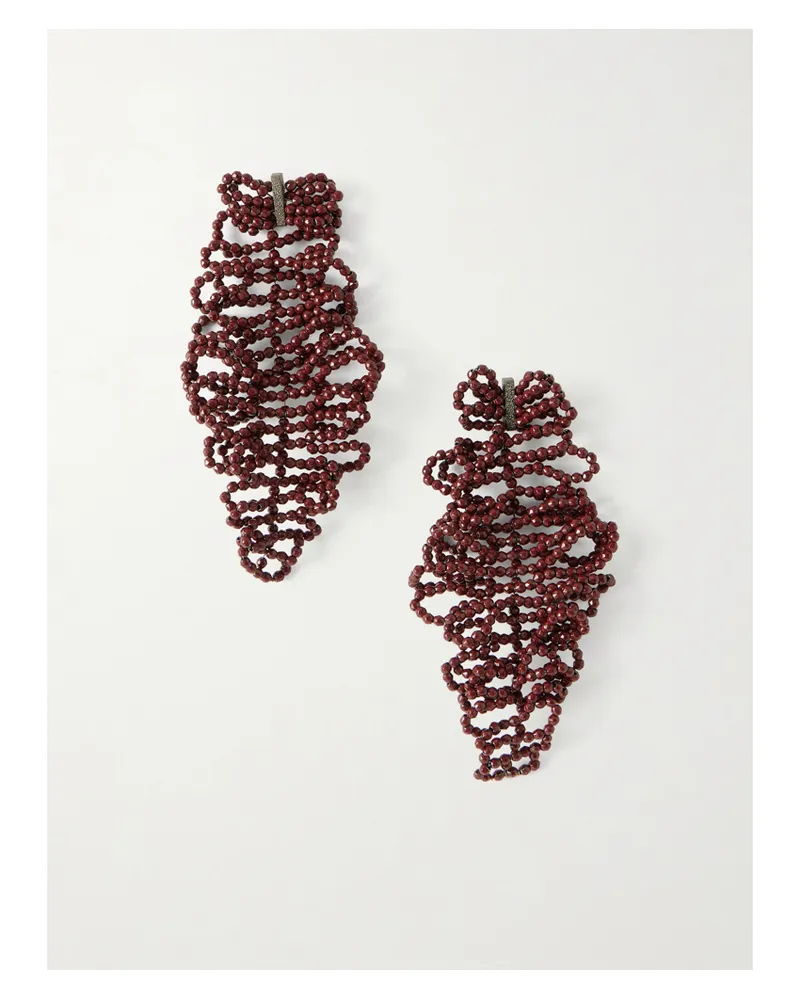 Brunello Cucinelli Beaded Red Earrings Red