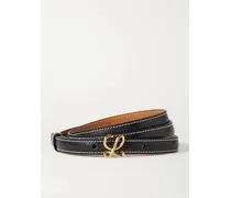 L Buckle Ledergürtel - Schwarz