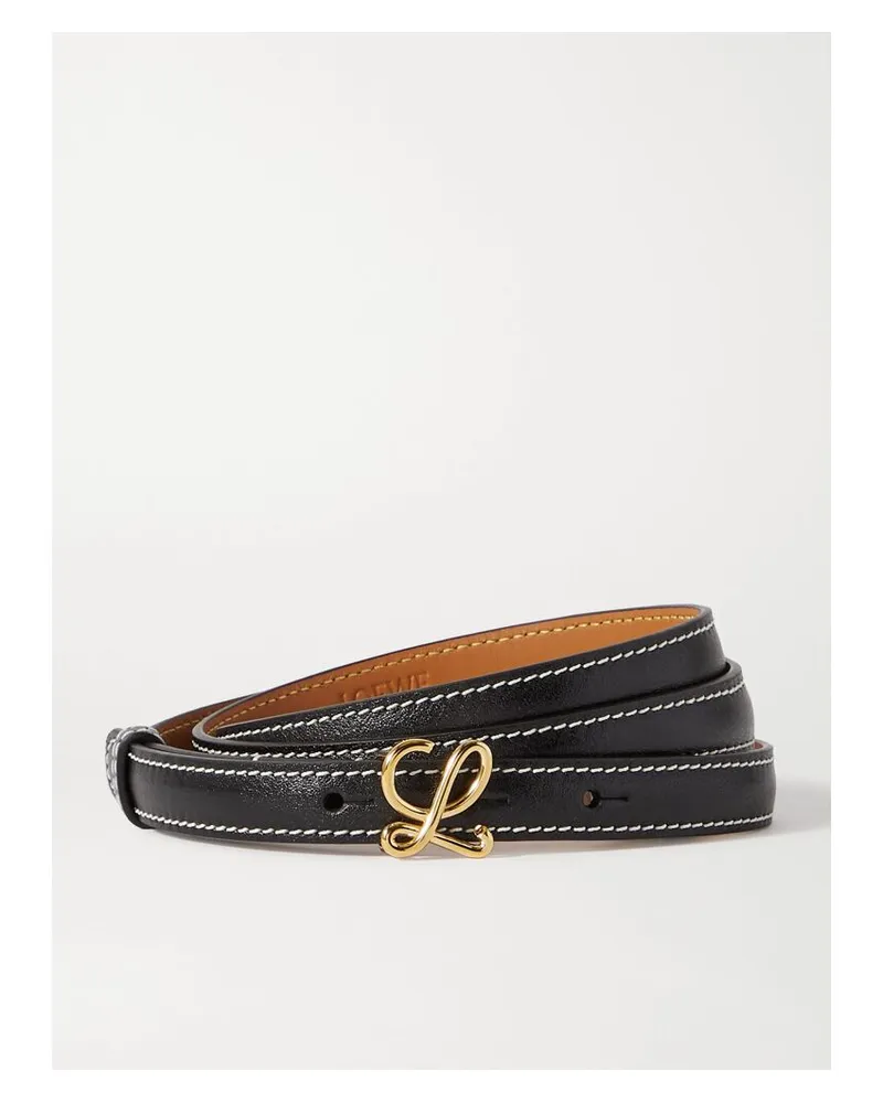 Loewe L Buckle Ledergürtel - Schwarz Schwarz