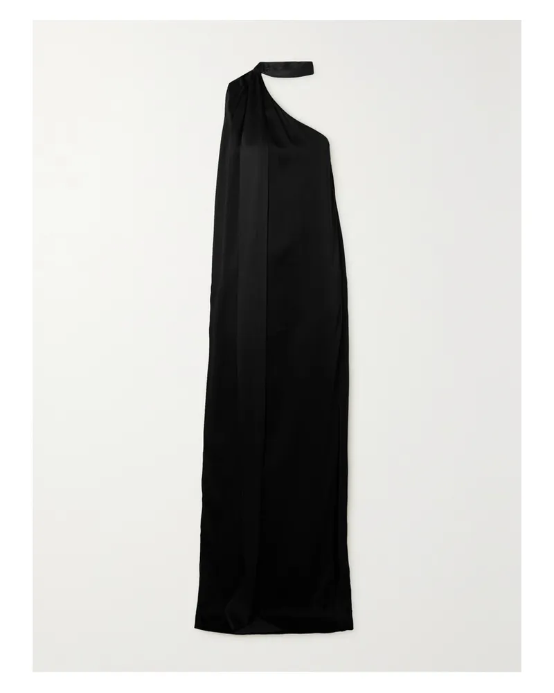 Stella McCartney Net Sustain Asymmetrische Robe Aus Satin - Schwarz Schwarz