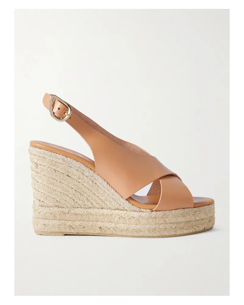 Ancient Greek Sandals Maria Espadrille-wedges Aus Leder - Braun Braun