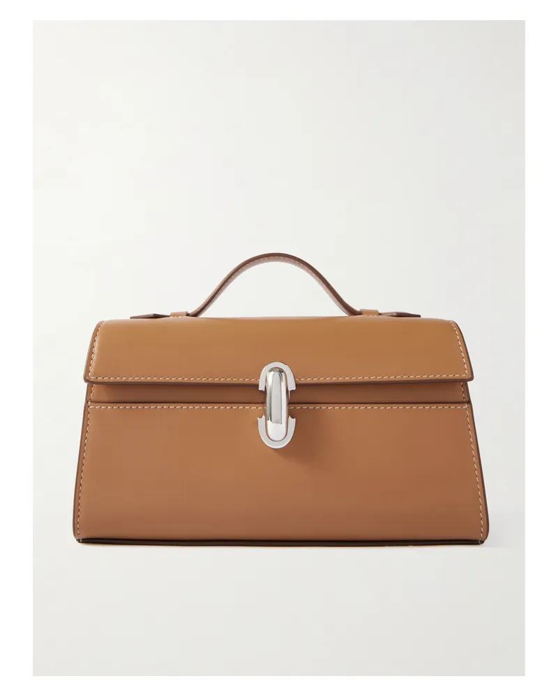 SAVETTE Symmetry Pochette Leather Tote - Brown Brown