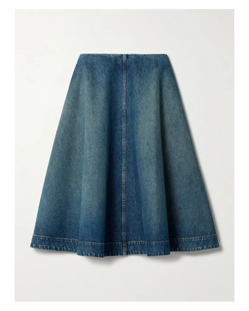 KHAITE Renta Midi-jeansrock - Blau Blau