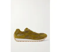 Orbit Sneakers Aus Veloursleder, Leder, Mesh Und Netzmaterial - Grün
