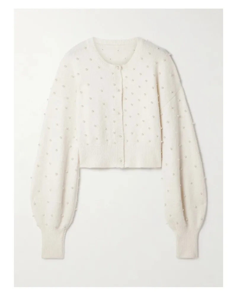 Zimmermann Crush Cardigan Aus Einer Alpakawollmischung Mit Kunstperlen - Creme Creme