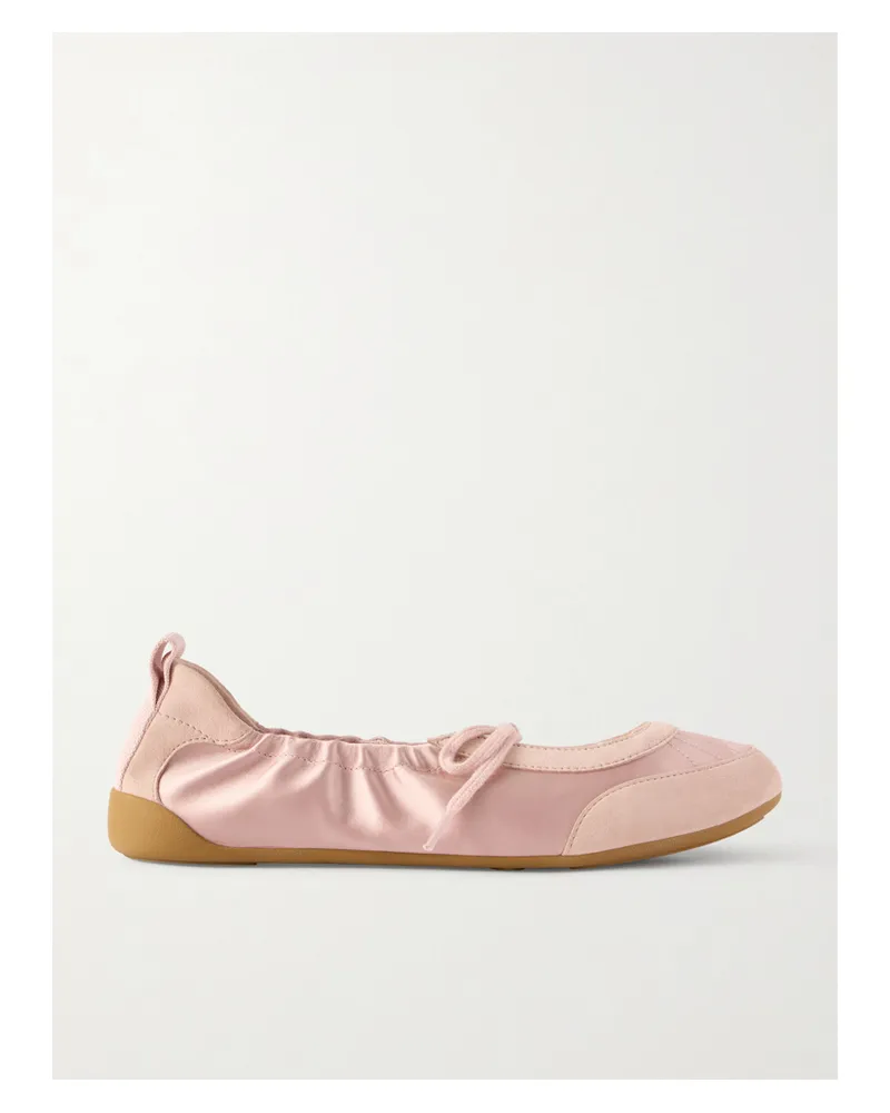 Chloé Kick Suede-trimmed Satin Sneakers - Pink Pink