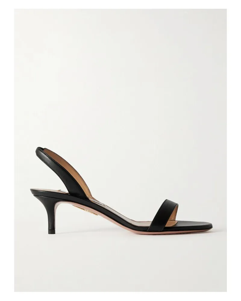 Aquazzura So Nude 50 Slingback-sandalen Aus Leder - Schwarz Schwarz