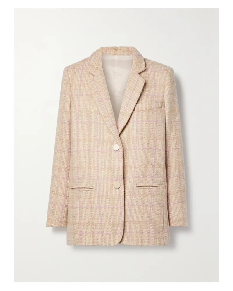 LoveShackFancy Denzel Blazer Aus Wolle Mit Hahnentritt- Und Karomuster - Pink Pink