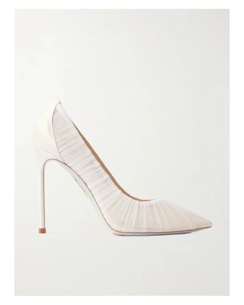 Aquazzura Voile 105 Tulle And Satin Pumps - White White