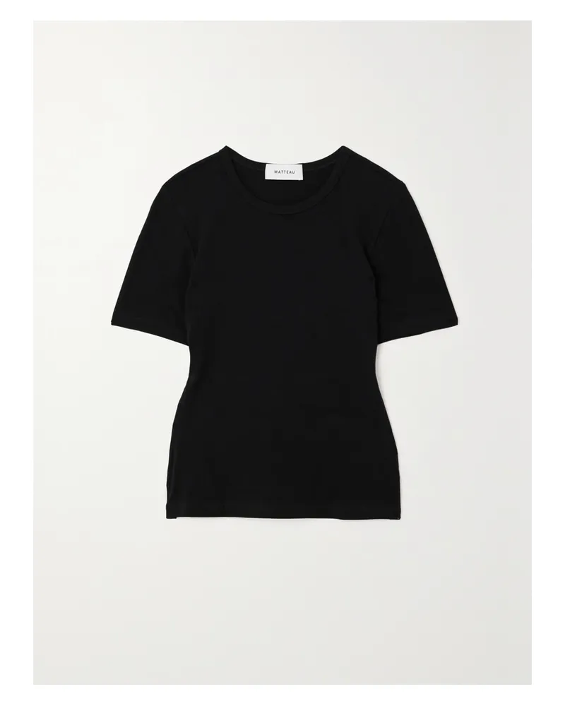 Matteau Net Sustain T-shirt Aus Stretch-biobaumwoll-jersey - Schwarz Schwarz