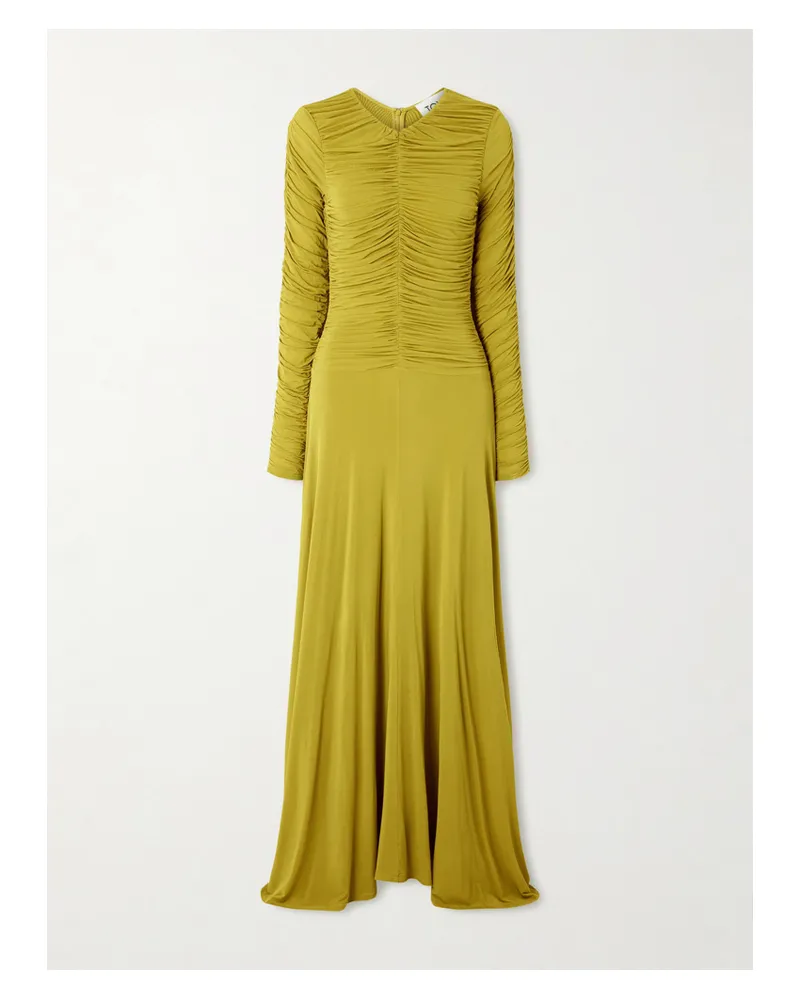 TOVE Eira Gathered Jersey Gown - Yellow Yellow