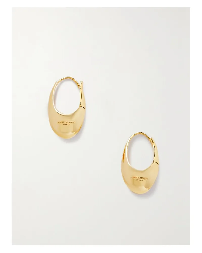 Saint Laurent Arty Goldfarbene Creolen Gold