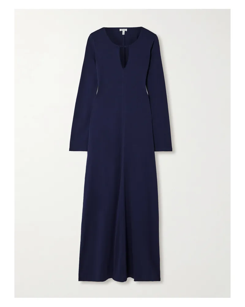 Skin Net Sustain Collina Maxikleid Aus Bio-pima-baumwoll-jersey Mit Raffungen Und Cut-out - Blau Blau