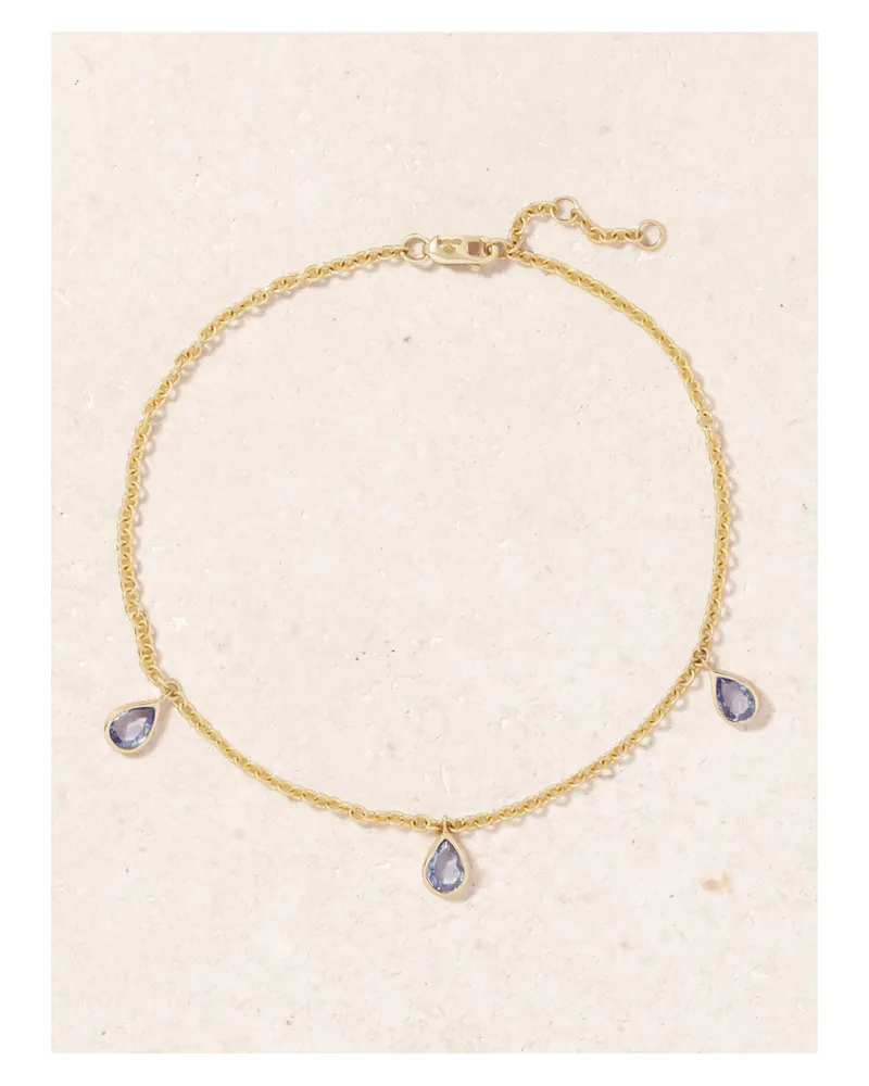 42 Suns Fußkettchen Aus 14 Karat Gold Mit Tansaniten Gold