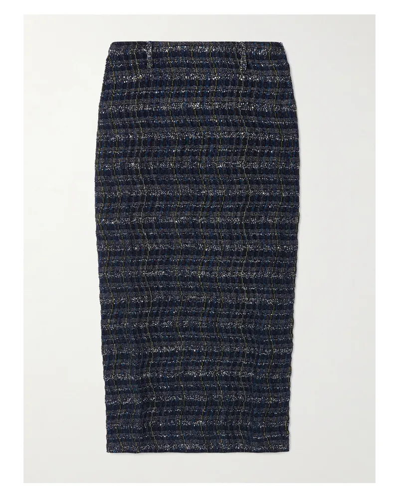 Missoni Midirock Aus Metallic-tweed Mit Pailletten - Blau Blau