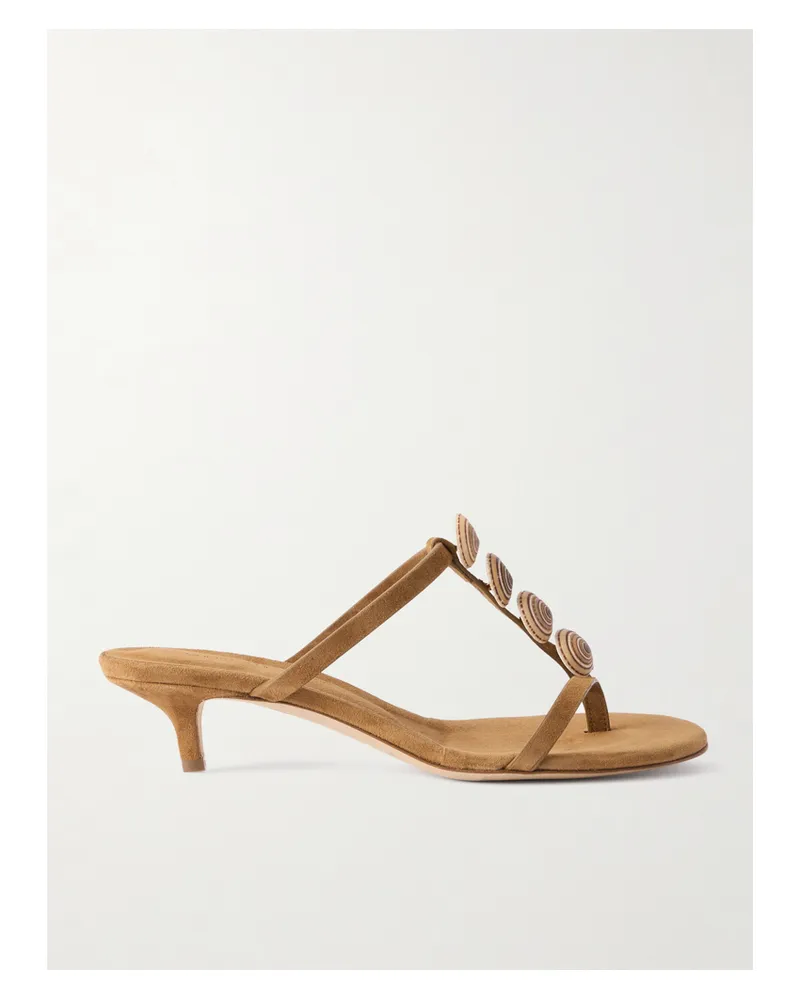 Christopher Esber Mules Aus Veloursleder Mit Sonnenuhrmuscheln - Braun Braun